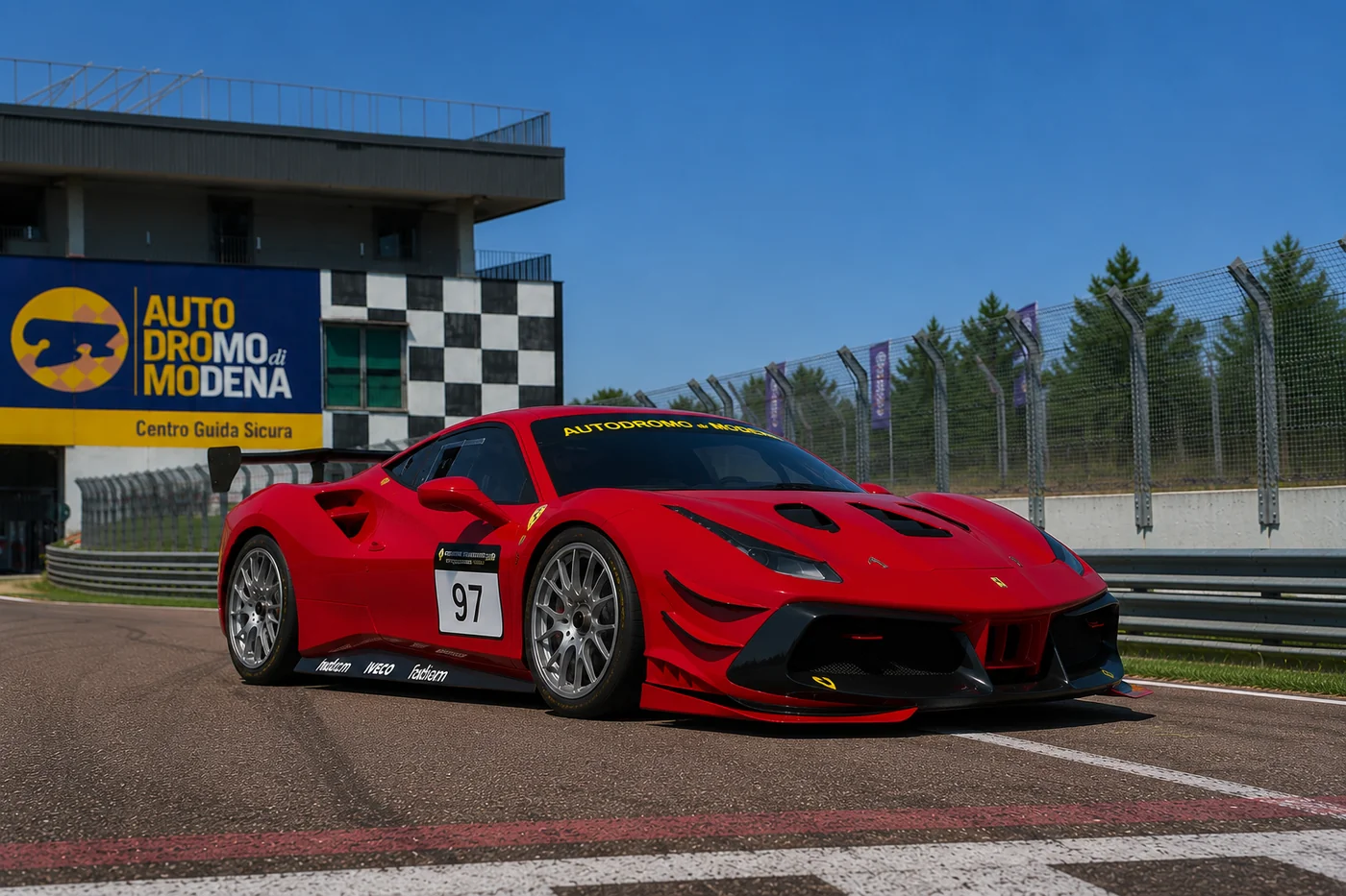Ferrari 488 Challenge — vista anteriore