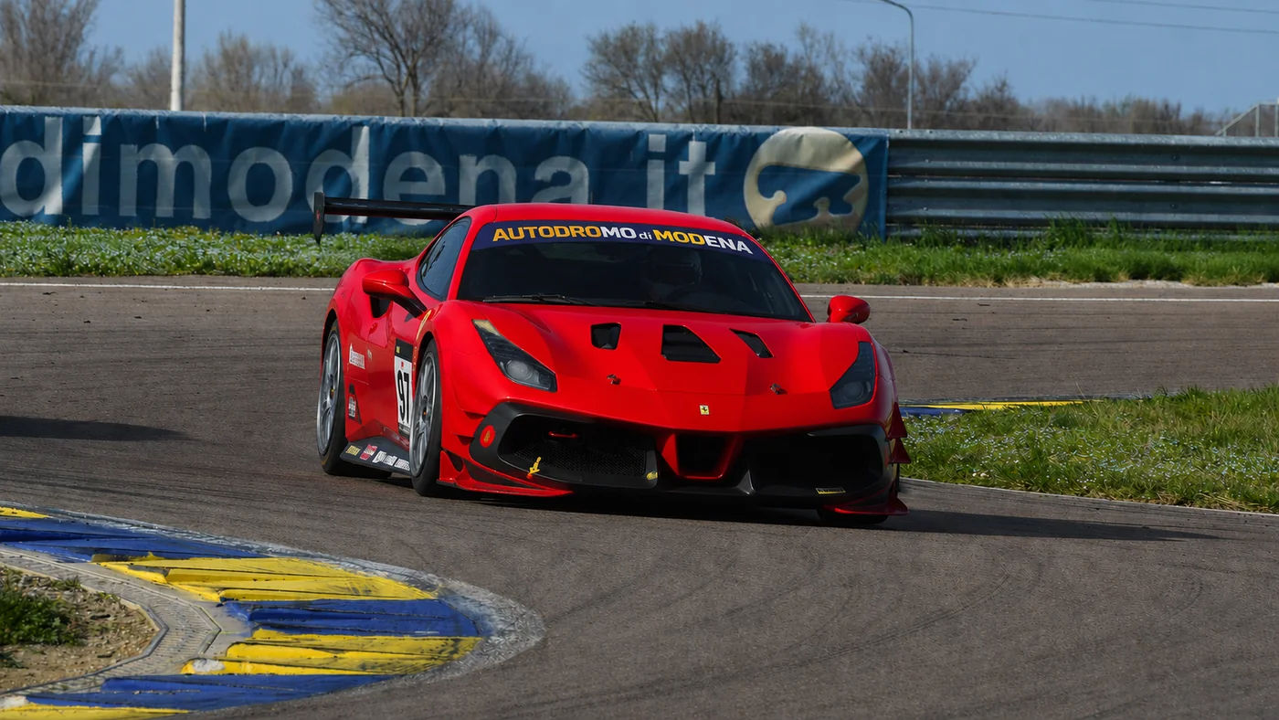 On track, behind the wheel of a Ferrari Challenge